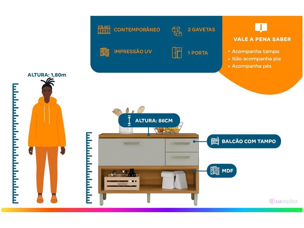 Balcão de Cozinha com Tampo Cozinhas Nesher - 2