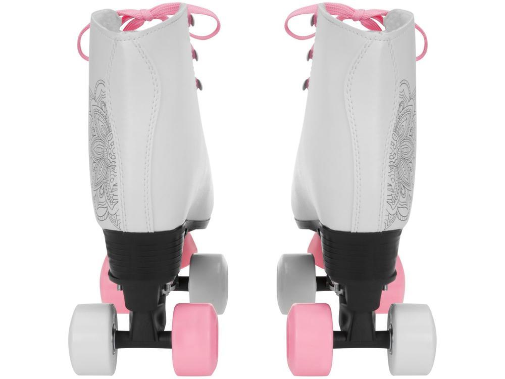 Patins 4 Rodas Infantil Fun F0010-3 Branco e Rosa - 3
