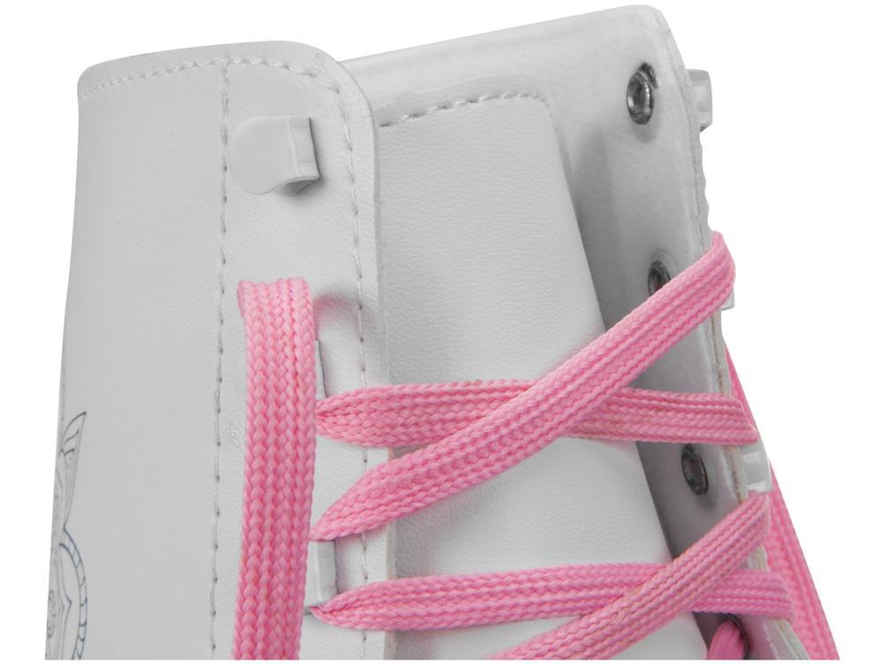Patins 4 Rodas Infantil Fun F0010-3 Branco e Rosa - 5