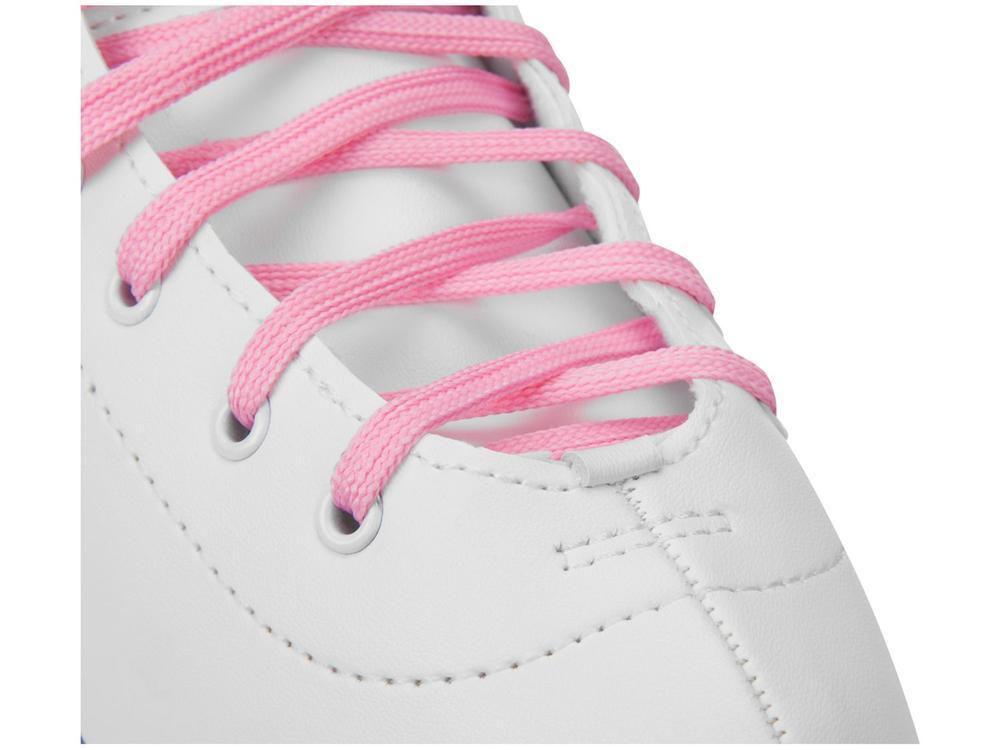 Patins 4 Rodas Infantil Fun F0010-3 Branco e Rosa - 6