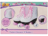 Patins 4 Rodas Infantil Fun F0010-3 Branco e Rosa - 9