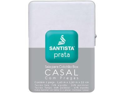 Saia para Cama Box Casal Prata