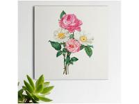 Placa Decorativa MDF Florais Buquê 20x20cm - 1
