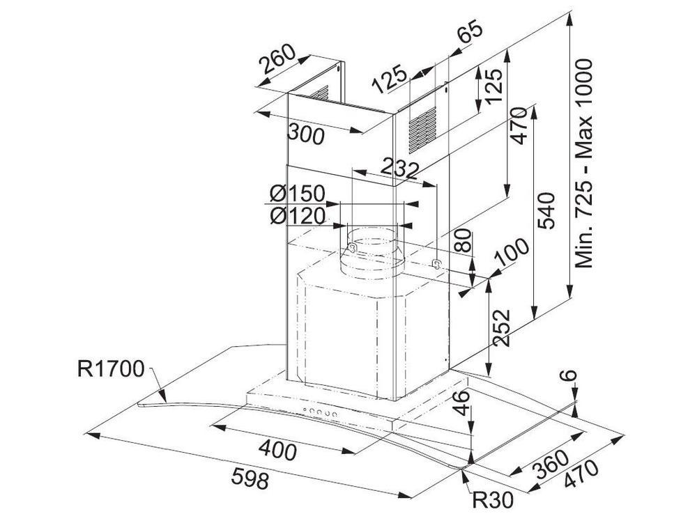 Coifa de Parede Franke 60cm 4 Bocas - 3