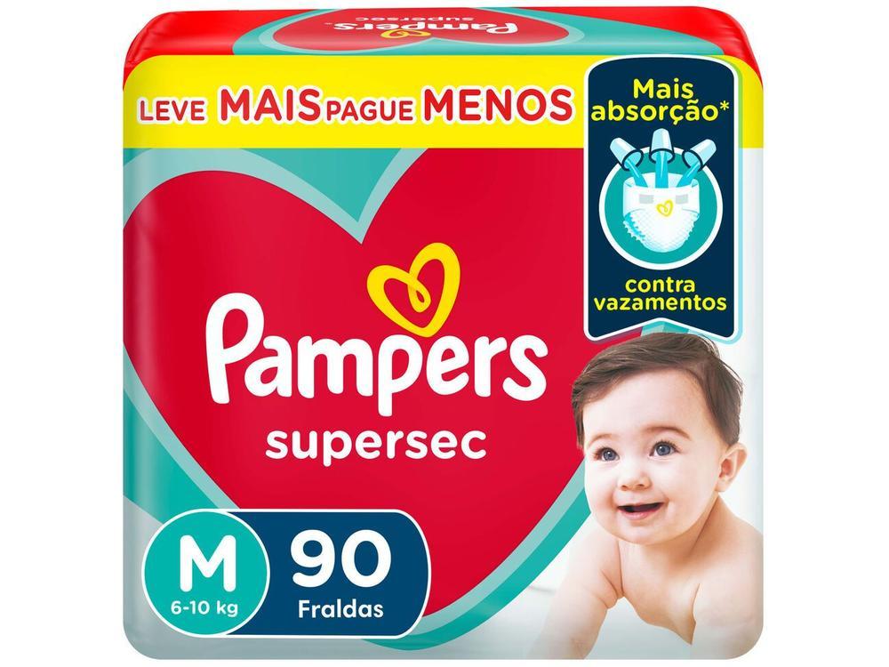 Fraldas Pampers Supersequinha Tam. M 6 a 10kg 90 Unidades - 1
