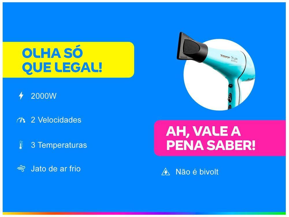 Secador de Cabelo Taiff Style Azul Tiffany 2000W - 2