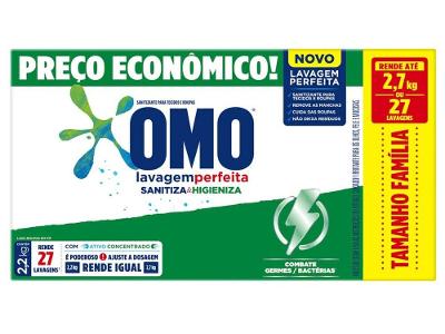 Sanitizante em Pó Omo Lavagem Perfeita Sanitiza e Higieniza 2,2kg