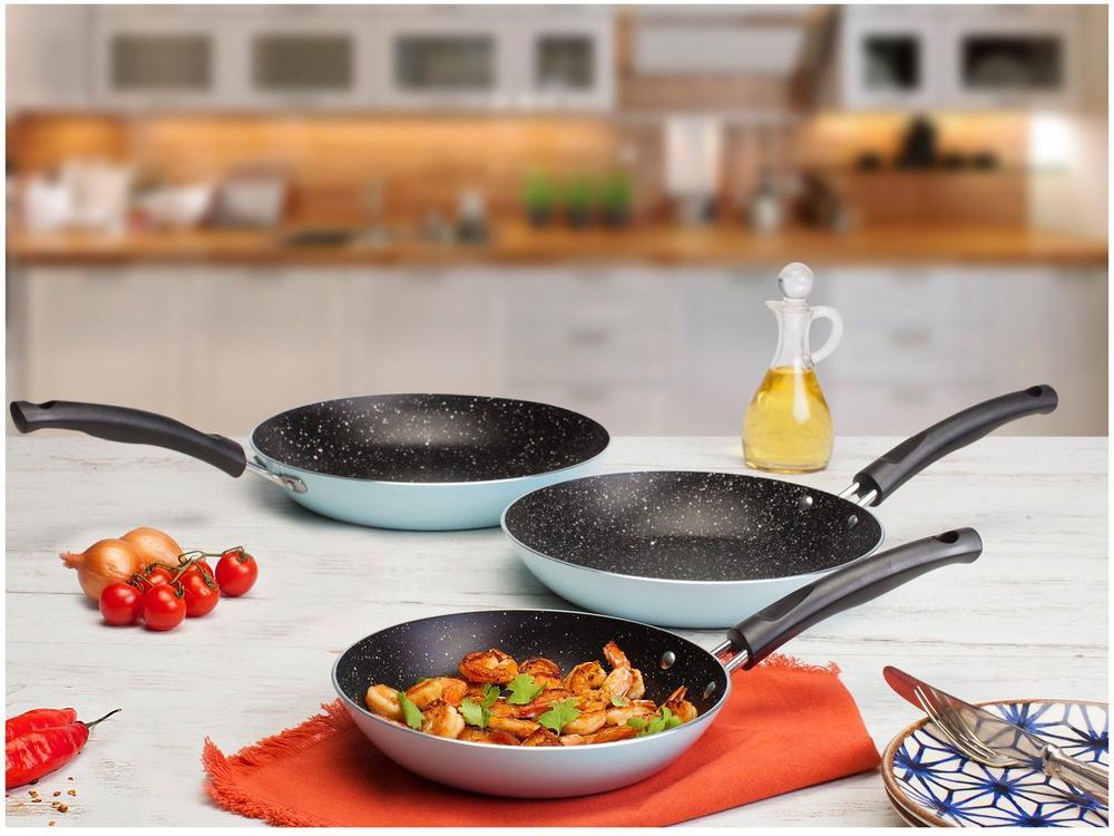 Conjunto de Frigideiras Antiaderente Tramontina de Alumínio 27899/449 Azul 3 Peças - 2