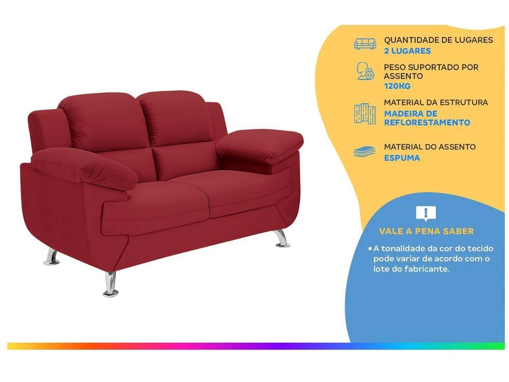 Sofá 2 Lugares Suede Spazium Linoforte - 2