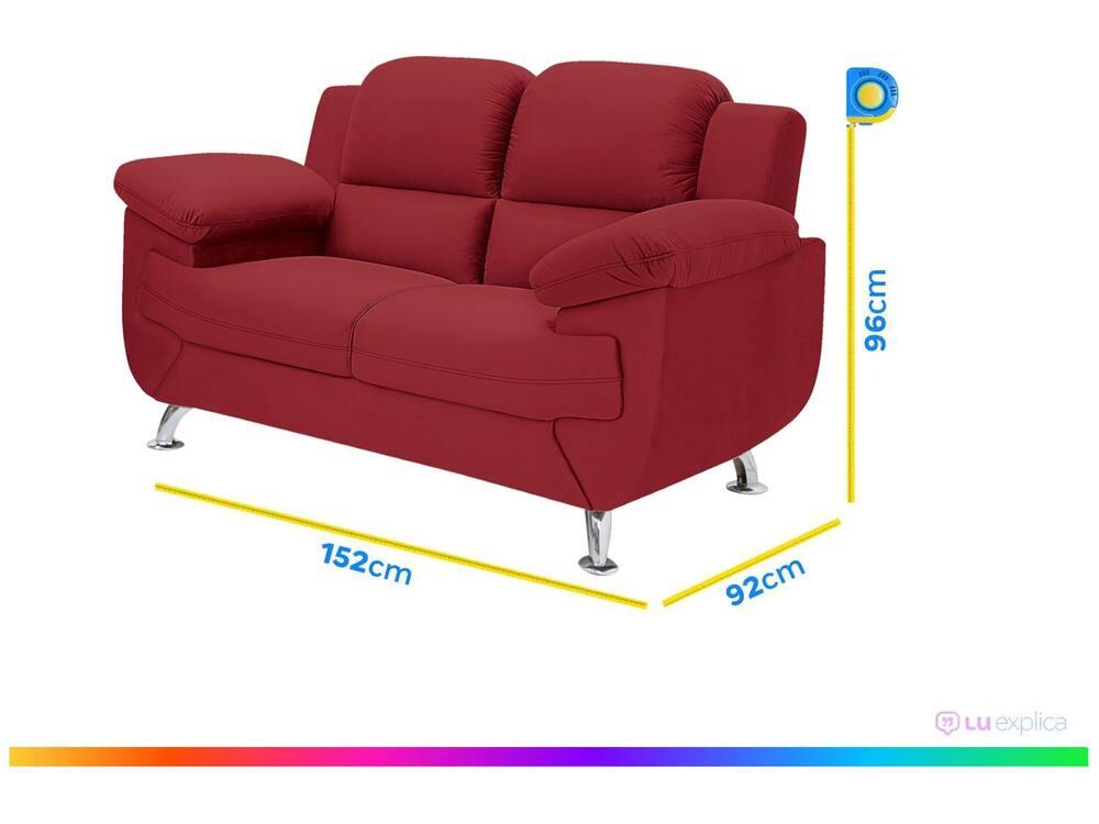 Sofá 2 Lugares Suede Spazium Linoforte - 3