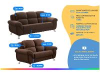 Conjunto de Sofás 2 e 3 Lugares Marselha Linoforte - 2