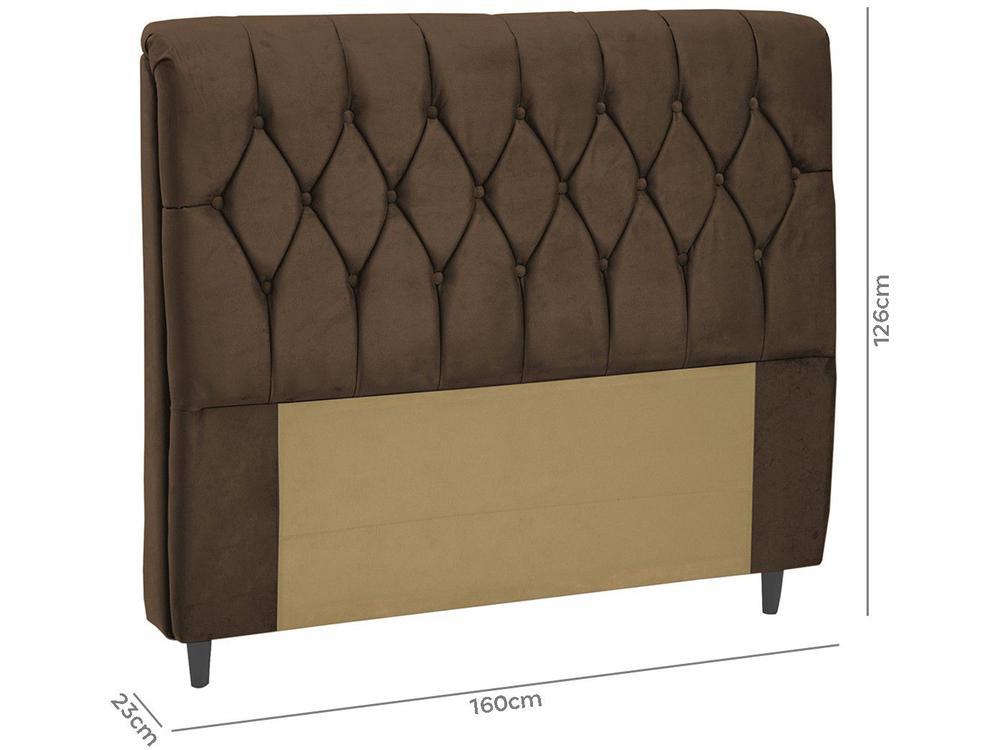 Cabeceira Queen Acolchoado Suede Dobuê Movelaria Istambul Chocolate - 4