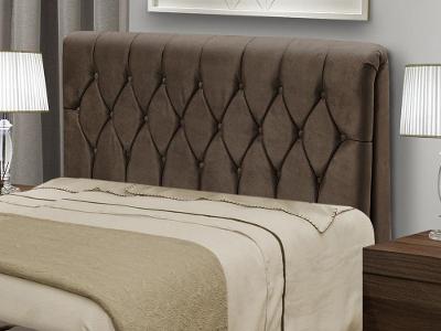 Cabeceira Queen Acolchoado Suede Dobuê Movelaria Istambul Chocolate
