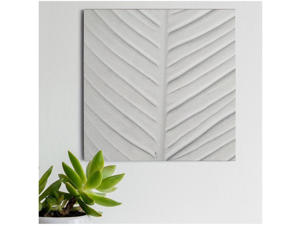 Placa Decorativa MDF All White Linhas 20x20cm - 1