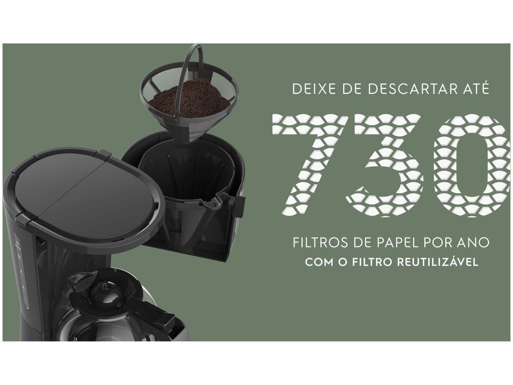 Cafeteira Elétrica Electrolux Efficient ECM10 15 Cafés Preta e Granite Gray - 7