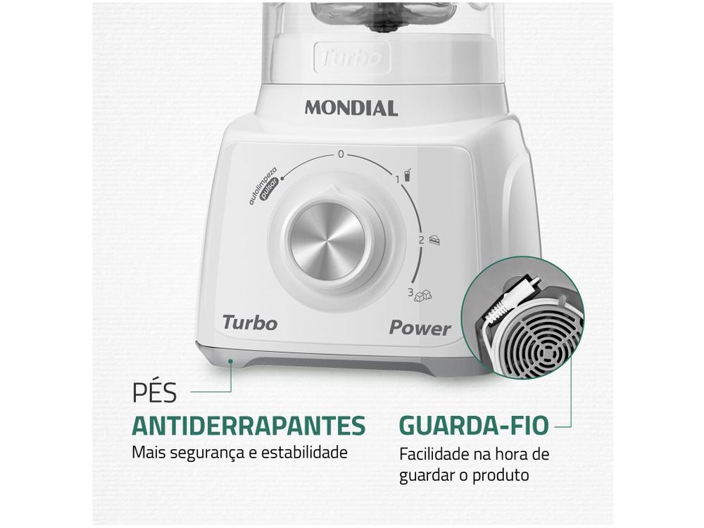 Liquidificador Mondial Turbo Power L-99-WG com Filtro 3 Velocidades 500W Branco e Cinza - 7