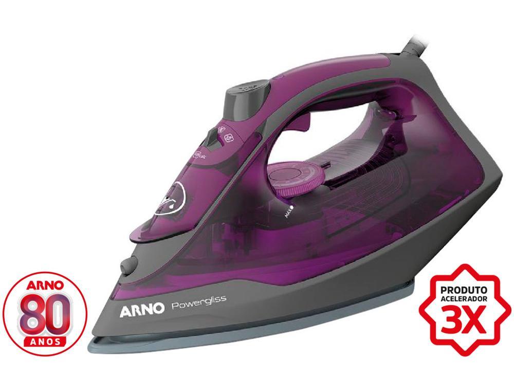 Ferro de Passar Roupa a Vapor e a Seco Arno Powergliss com Base Cerâmica XGlide FPO1 Cinza e Roxo - 20