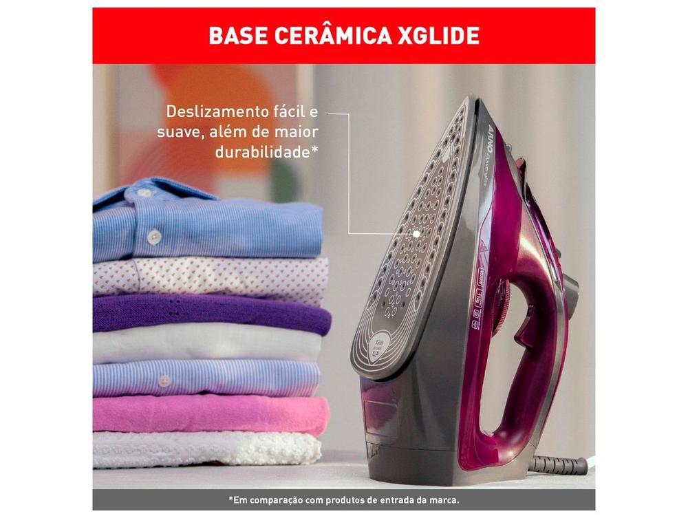 Ferro de Passar Roupa a Vapor e a Seco Arno Powergliss com Base Cerâmica XGlide FPO1 Cinza e Roxo - 21