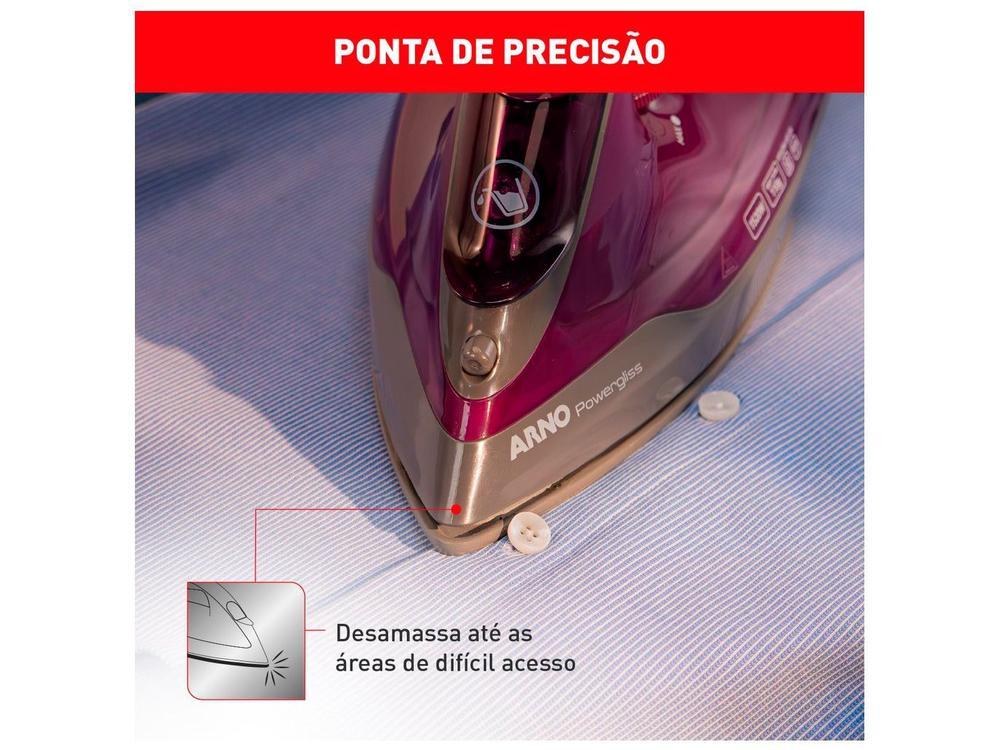 Ferro de Passar Roupa a Vapor e a Seco Arno Powergliss com Base Cerâmica XGlide FPO1 Cinza e Roxo - 25