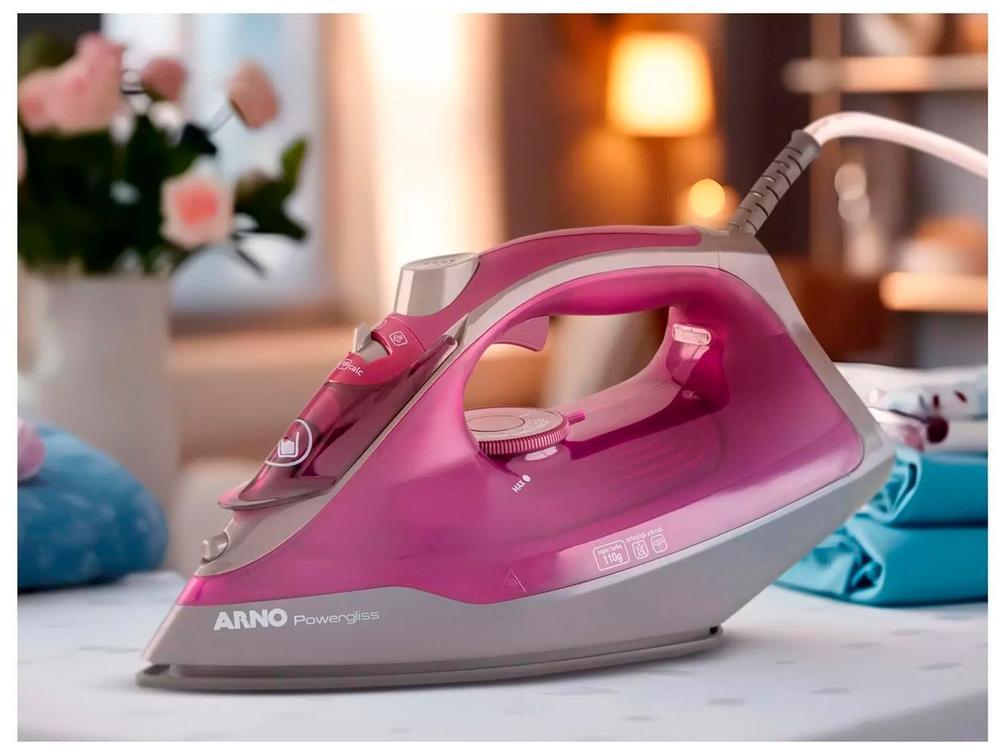 Ferro de Passar Roupa a Vapor e a Seco Arno Powergliss com Base Cerâmica XGlide FPO1 Cinza e Roxo - 27