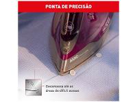 Ferro de Passar Roupa a Vapor e a Seco Arno Powergliss com Base Cerâmica XGlide FPO1 Cinza e Roxo - 15