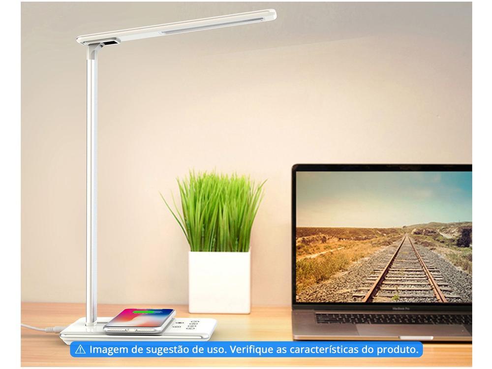 Luminária de Mesa LED Geonav Office LBQIBK - com Carregador - 3