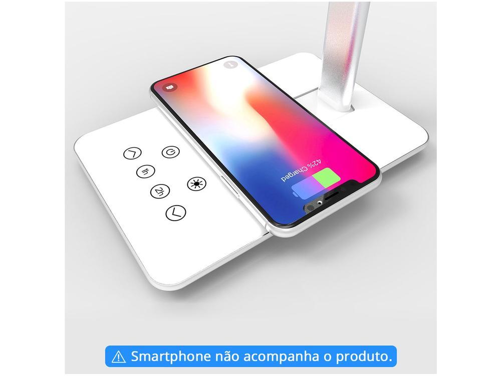 Luminária de Mesa LED Geonav Office LBQIBK - com Carregador - 5