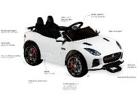 Carro Elétrico Infantil Jaguar Branco Bandeirante - 10
