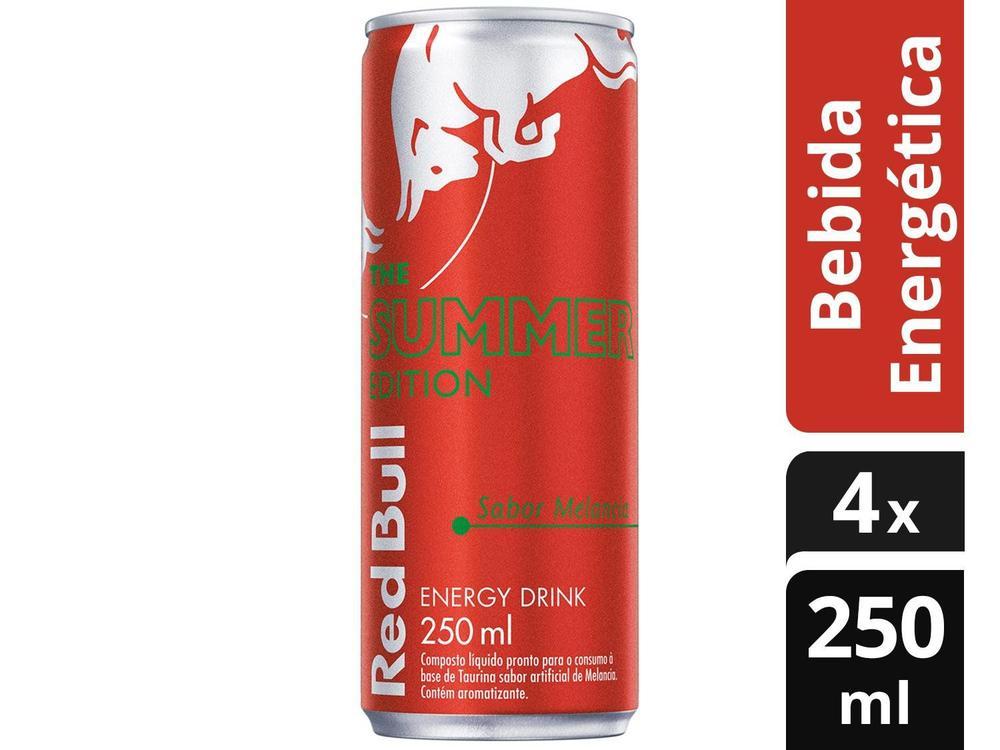 Bebida Energética Red Bull Melancia 250ml 4 Unidades - 2