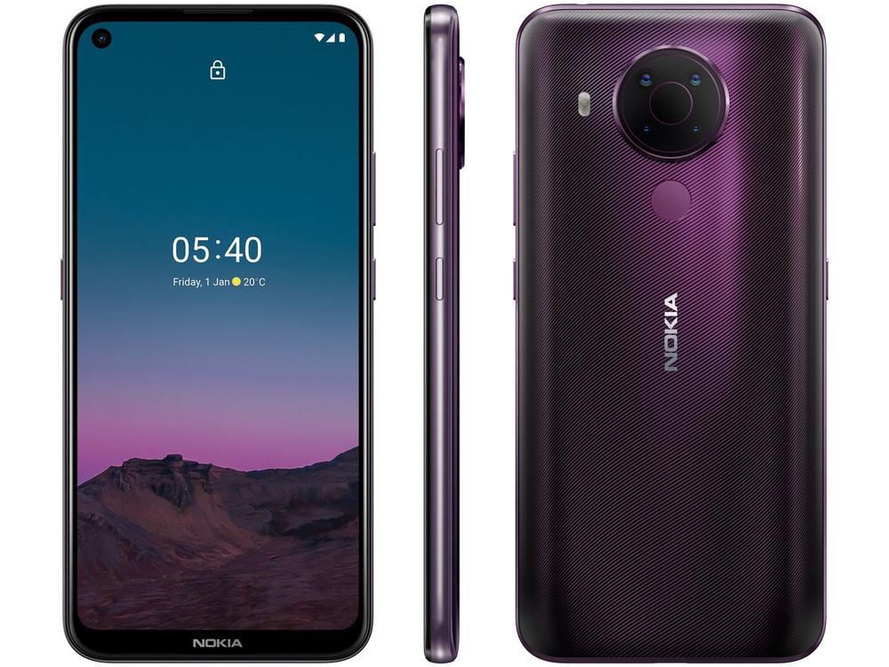 Smartphone Nokia 5.4 128GB Roxo 4G Octa-Core - 4GB RAM Tela 6,39” Câm. Quádrupla + Selfie 16MP - 1