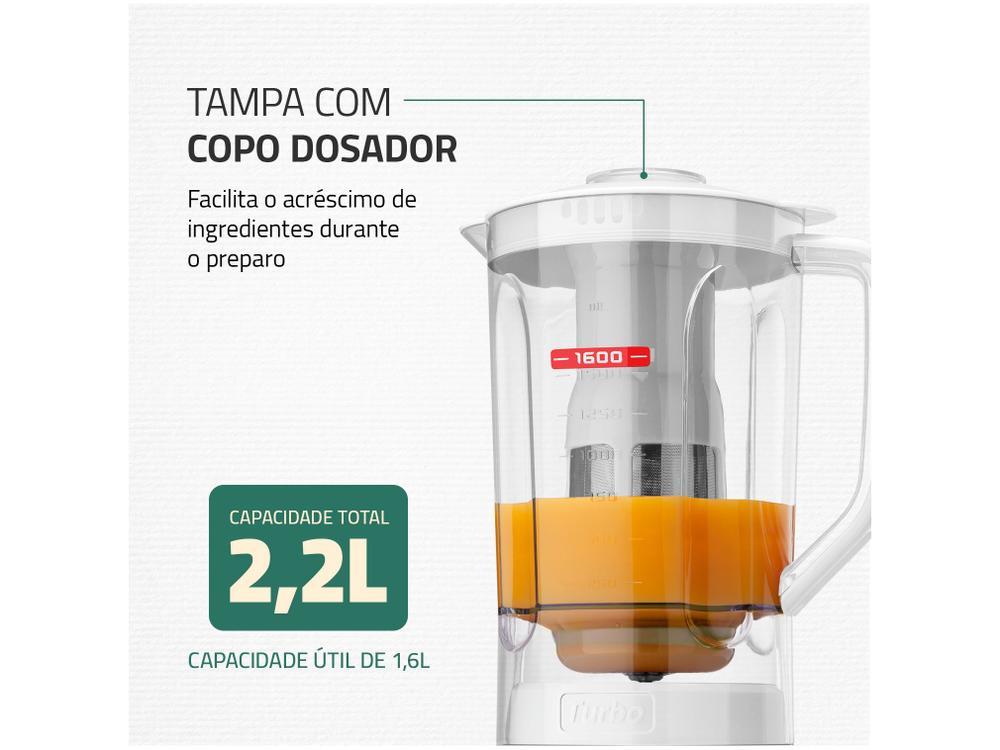 Liquidificador Mondial Turbo Power L-99-WG com Filtro 3 Velocidades 500W Branco e Cinza - 5