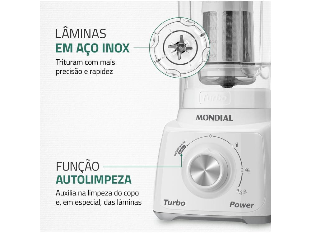 Liquidificador Mondial Turbo Power L-99-WG com Filtro 3 Velocidades 500W Branco e Cinza - 6