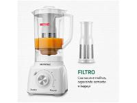 Liquidificador Mondial Turbo Power L-99-WG com Filtro 3 Velocidades 500W Branco e Cinza