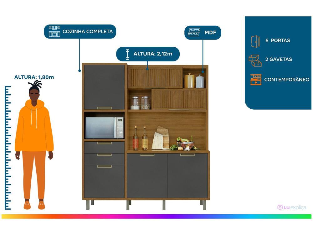 Armário de Cozinha Completa Nesher Loft Imperatriz - 2