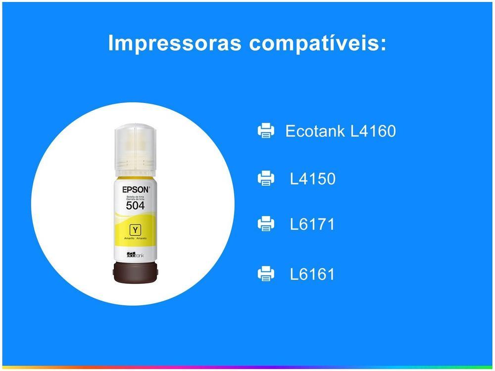 Garrafa de Tinta Epson T504 Amarelo Original Refil - 2