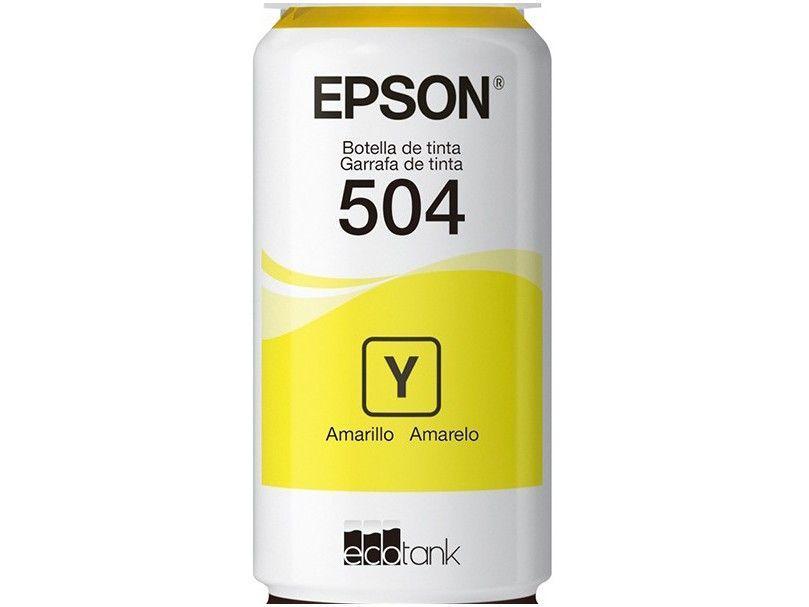 Garrafa de Tinta Epson T504 Amarelo Original Refil - 4