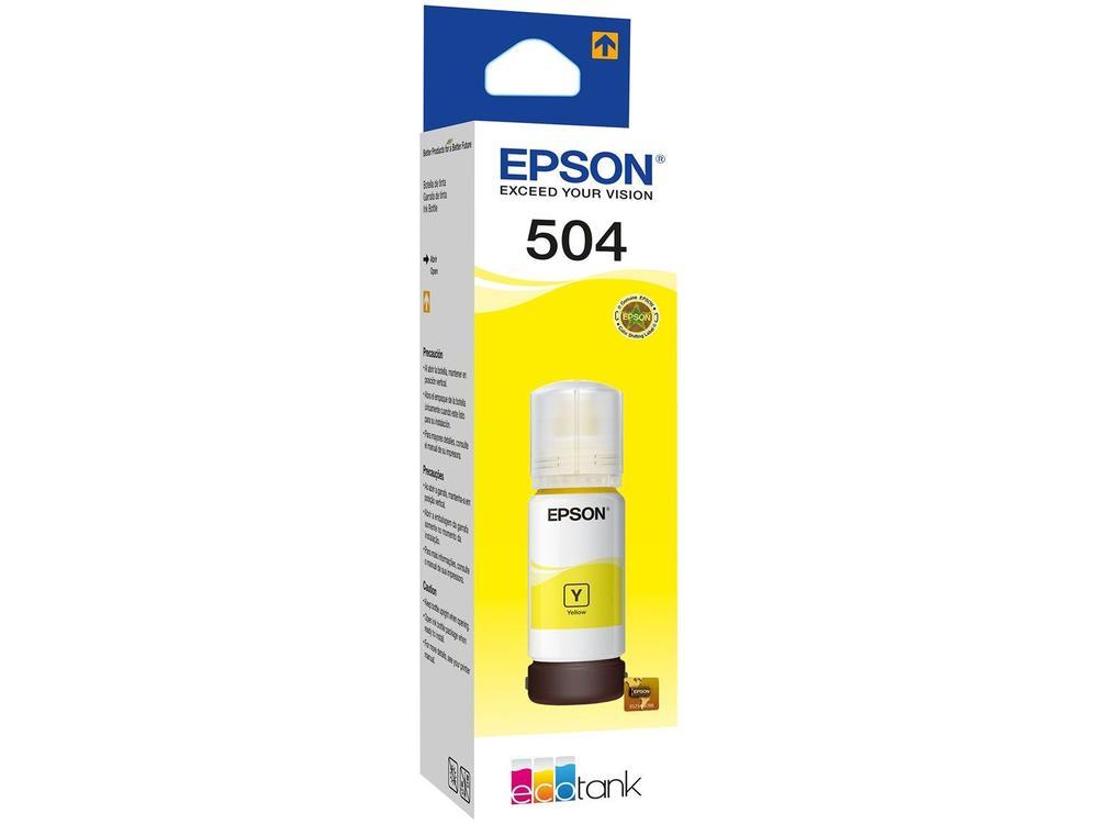 Garrafa de Tinta Epson T504 Amarelo Original Refil - 5