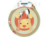 Kit Prato Infantil 3 Peças Tramontina Leão Baby Friends com Garfo com Colher - 3