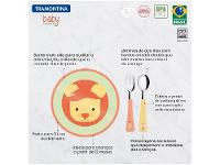 Kit Prato Infantil 3 Peças Tramontina Leão Baby Friends com Garfo com Colher