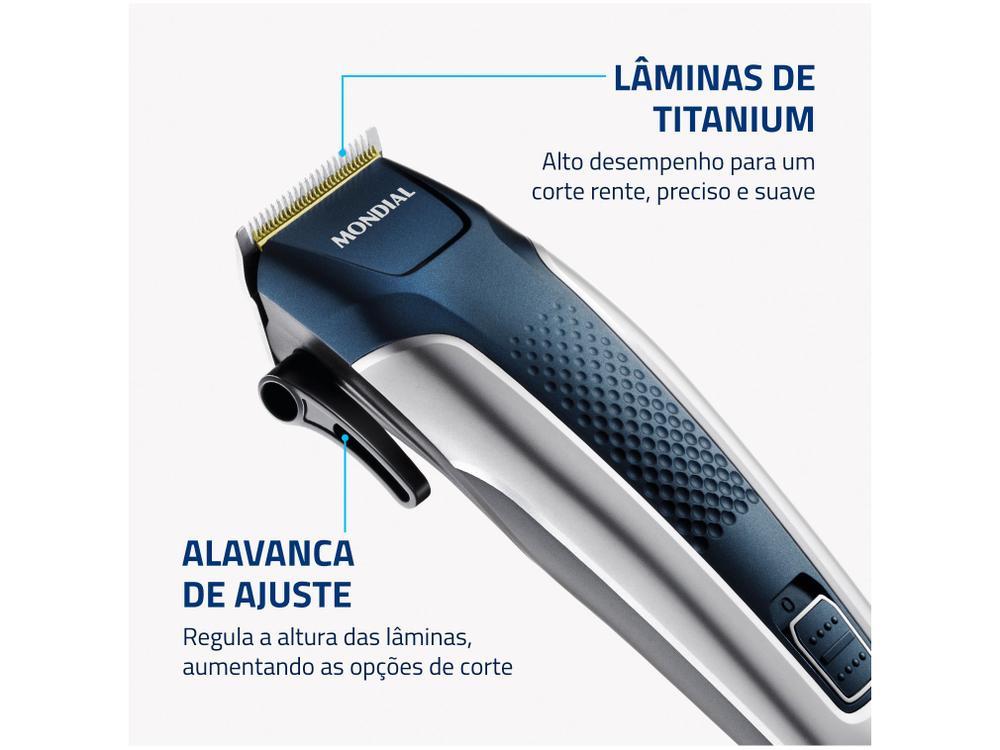 Máquina de Cortar Cabelo Mondial Titanium Power - 12