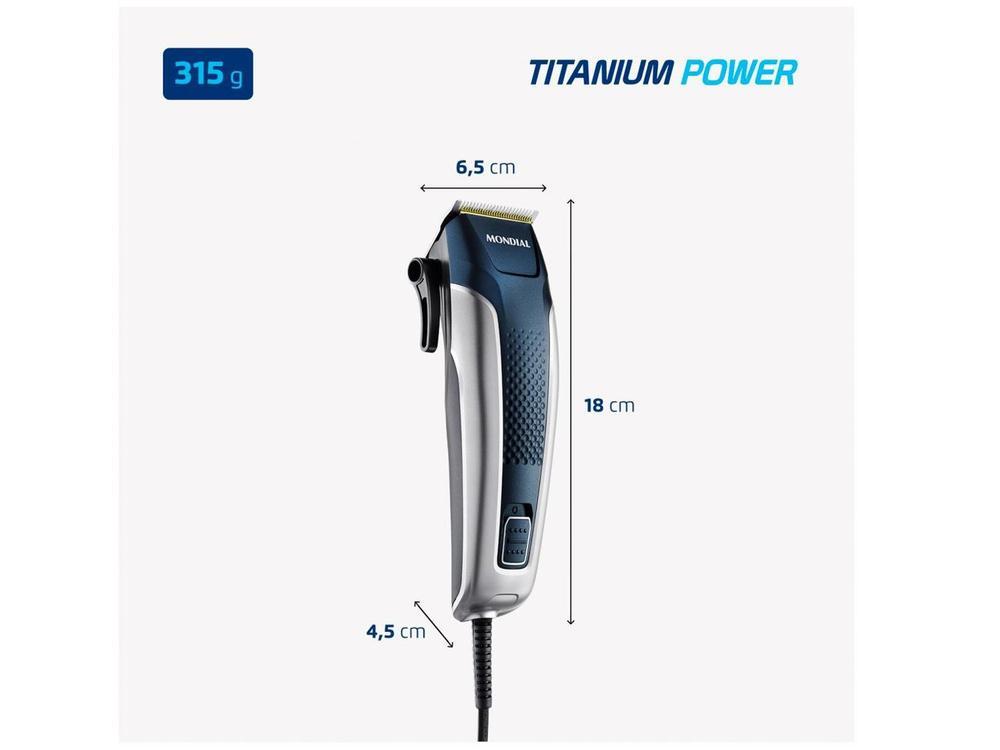 Máquina de Cortar Cabelo Mondial Titanium Power - 7