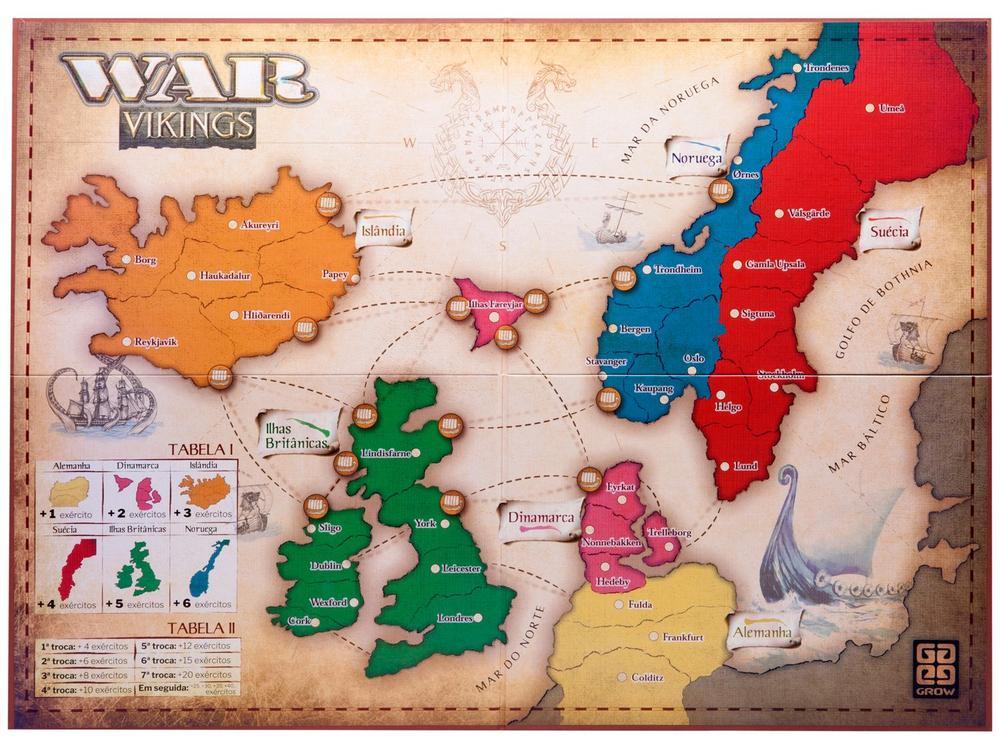 Jogo War Vikings Tabuleiro O Jogo da Estratégia - 3