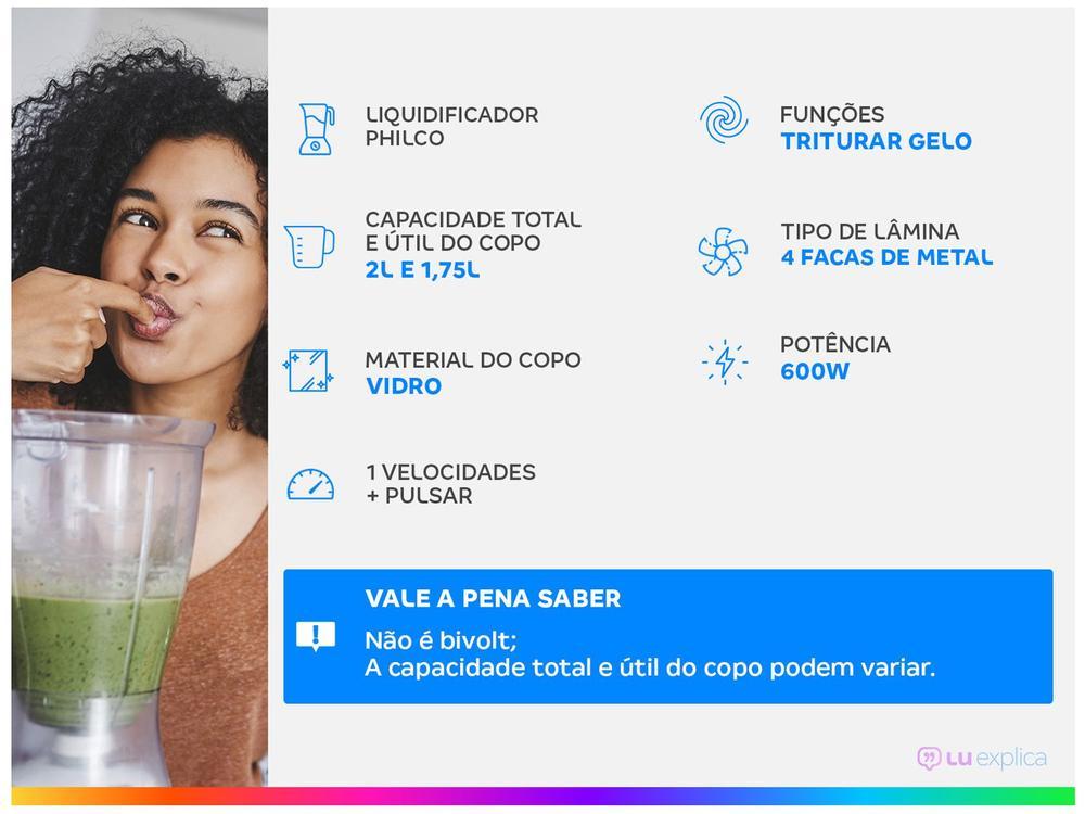 Liquidificador Philco PLQ2000 Smart Copo de Vidro - 2
