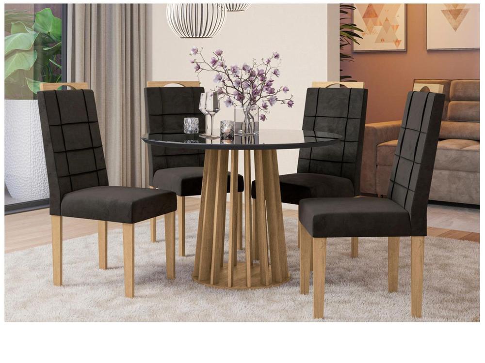 Mesa de Jantar 4 Cadeiras 4 Lugares Redonda - 1