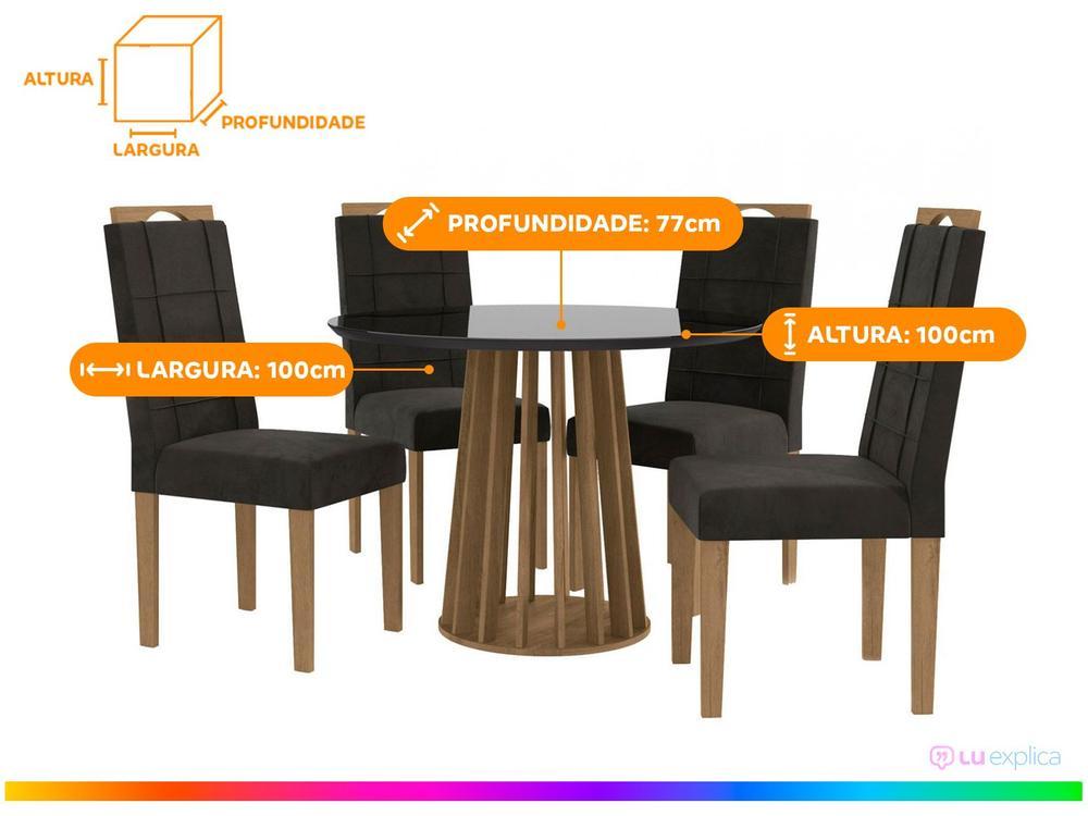 Mesa de Jantar 4 Cadeiras 4 Lugares Redonda - 3