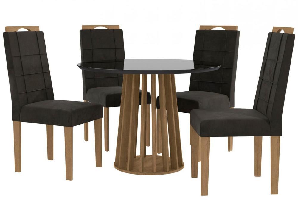 Mesa de Jantar 4 Cadeiras 4 Lugares Redonda - 4