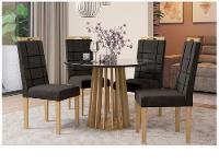 Mesa de Jantar 4 Cadeiras 4 Lugares Redonda - 1