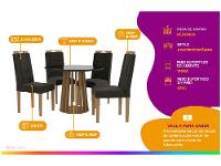 Mesa de Jantar 4 Cadeiras 4 Lugares Redonda - 2