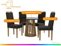 Mesa de Jantar 4 Cadeiras 4 Lugares Redonda - 3