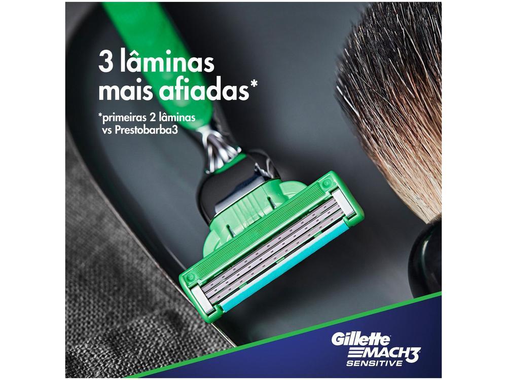 Aparelho de Barbear Recarregável Gillette Sensitive Mach 3 9 Cargas - 12
